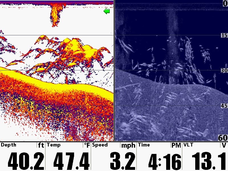 Humminbird Down imaging és SwitchFire combo nézet