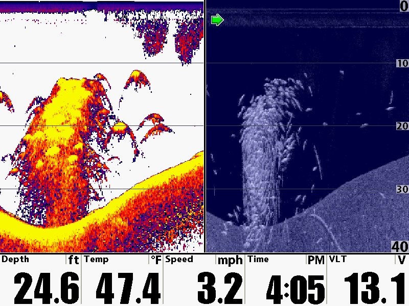 Humminbird Down Imaging és SwitchFire combo nézet