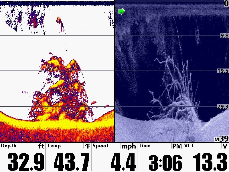 Humminbird Down Imaging és SwitchFire combo nézet