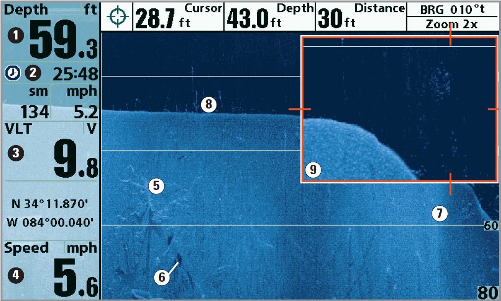 Humminbird Down Imaging szonárkép