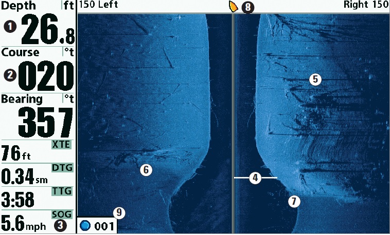 Humminbird Side Imaging szonárkép